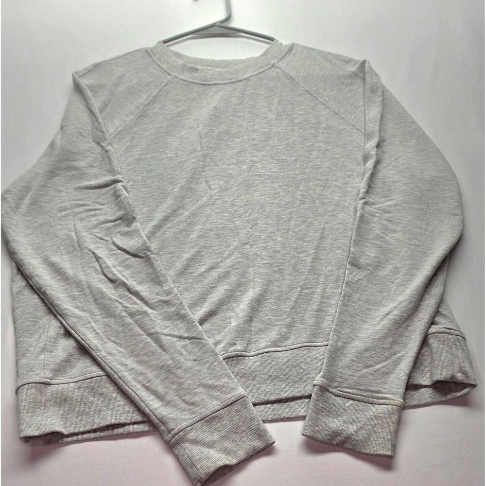 Lululemon Heathered Light Grey Modal Raglan Crewneck Sweatshirt Size 12